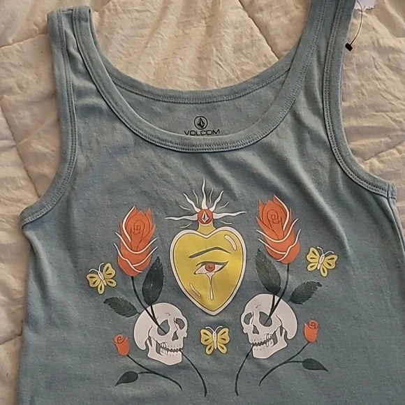 Volcom Cotton Graphic Tank Top Size M Super Soft NWOT - Picture 2 of 4